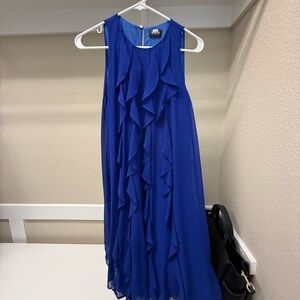 MARELLA Blue Ruffle Midi Dress